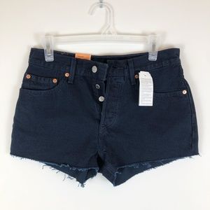Levis 501 Button Fly High Rise Cutoff Jean Shorts